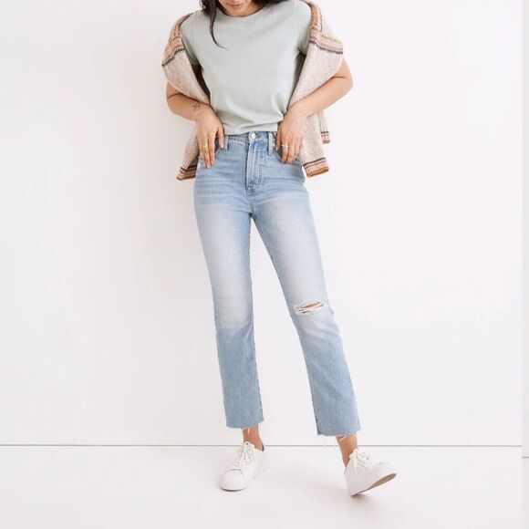 Madewell ND500 The Perfect Vintage Jean in Coney Wash: Destroyed size 28 NWT - Picture 1 of 15